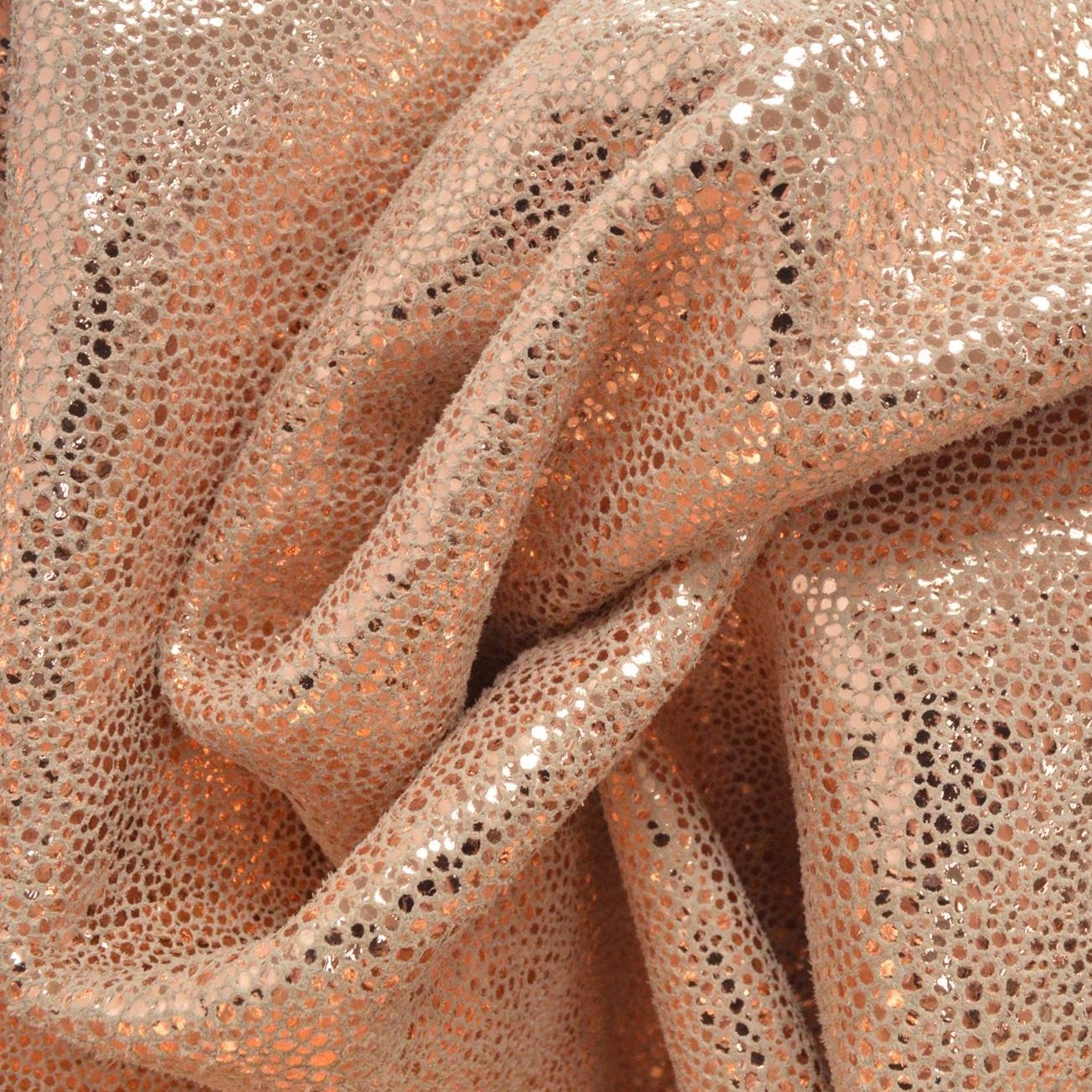 Sizzling Stingray Leather Sheet Pre Cuts, Rose Gold Stingray / 4 x 6 | The Leather Guy