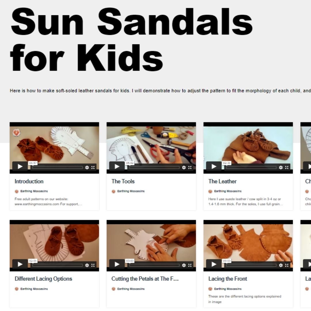 Digital Pattern DIY Kids Sun Sandals - Earthing Moccasins,  | The Leather Guy