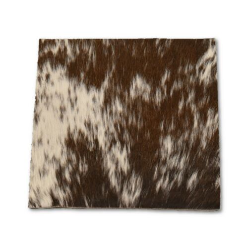 Spotted Dark to Medium Brown Hair on Cow Hide Pre-cut, 12 x 12 | The Leather Guy