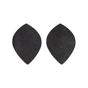 Solid Black Hair On Die Cut Earrings, Large Leaf | The Leather Guy
