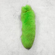 Solid, Genuine Dyed Fur Tails, Bright Green / With Pin | The Leather Guy