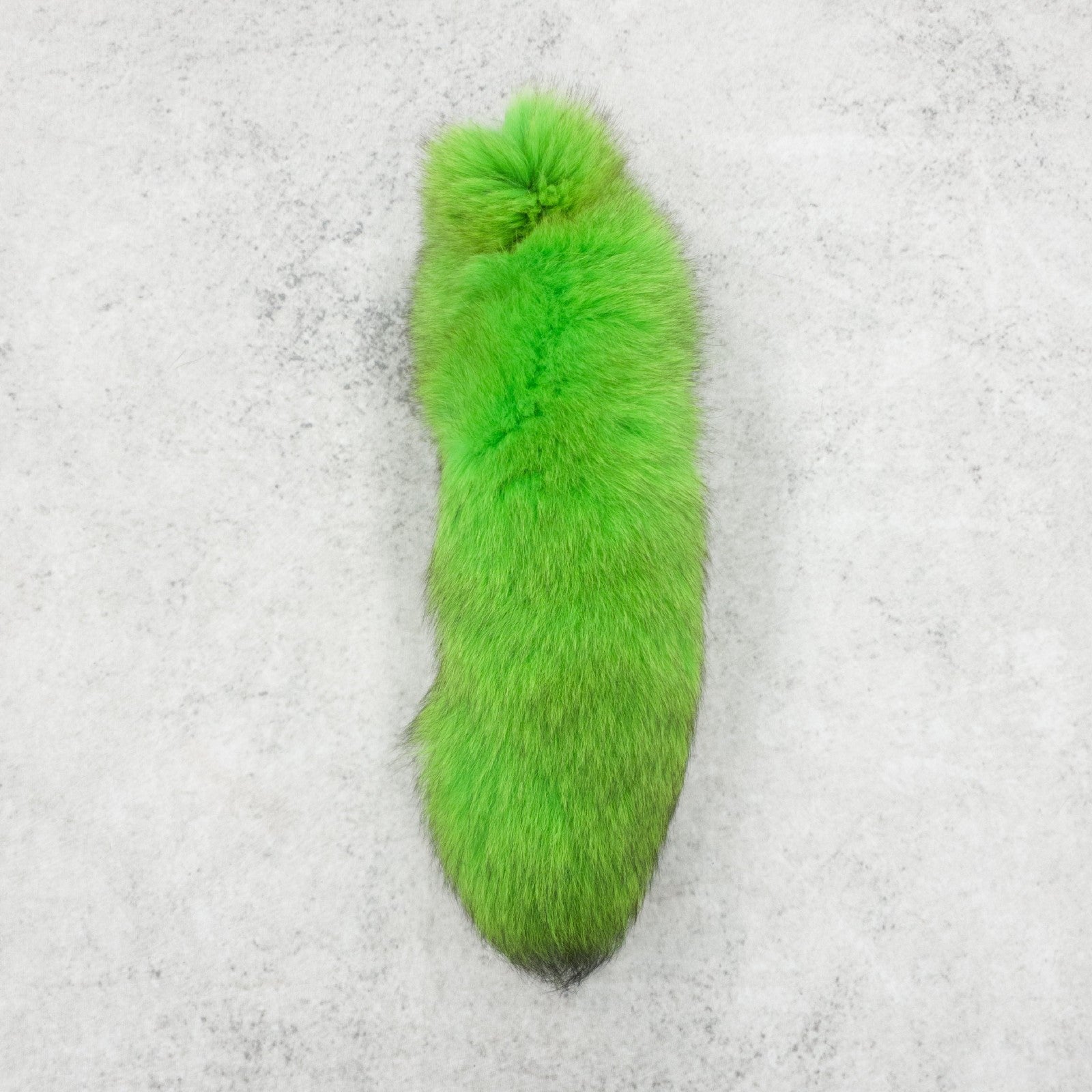 Solid, Genuine Dyed Fur Tails, Bright Green / With Pin | The Leather Guy