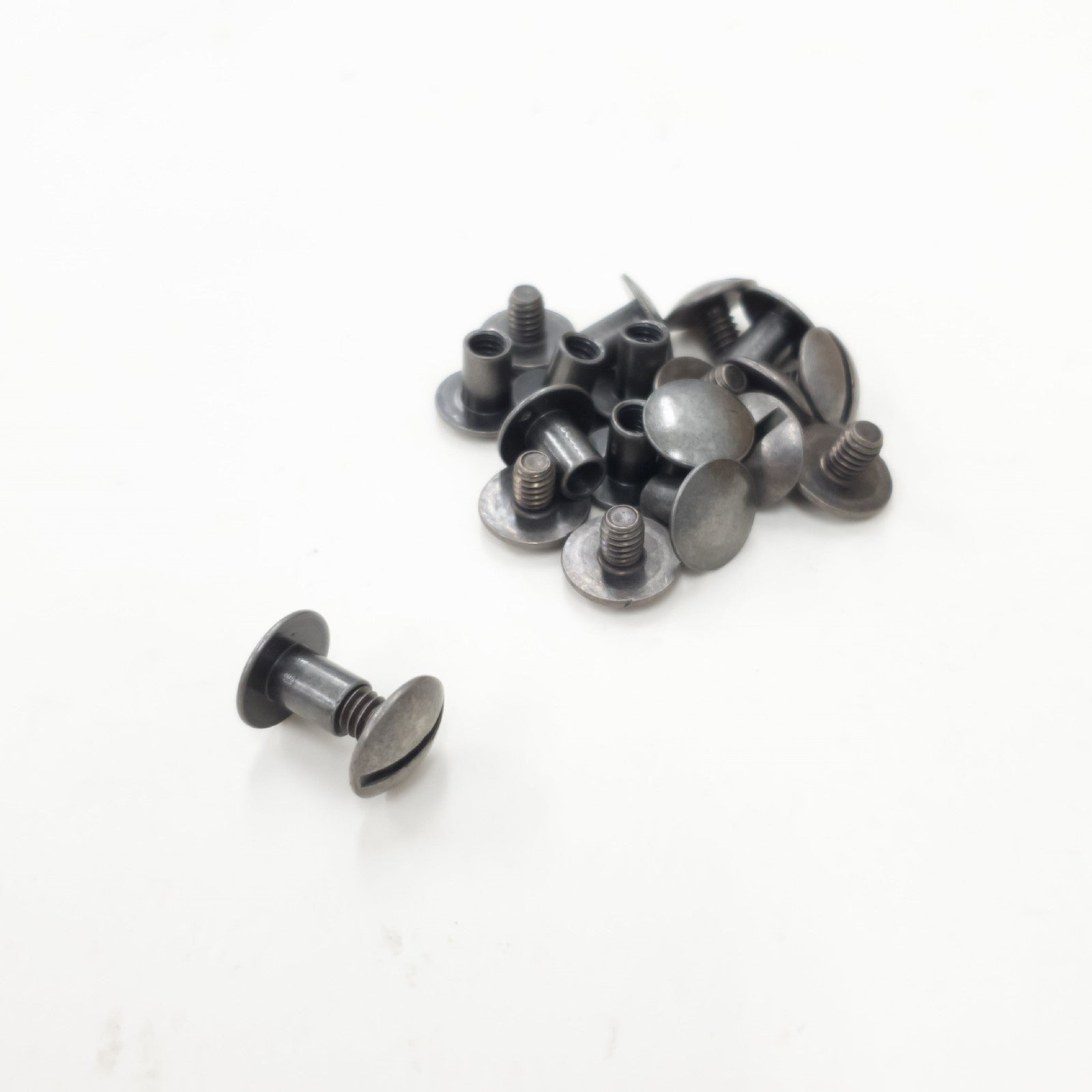 Chicago Screws, 6 mm/ 1/4", 10 Pack, Antique Nickel | The Leather Guy