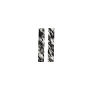 Heavy Spotted Black and Off White Hair On Die Cut Earrings, Rectangle | The Leather Guy