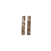 Spotted Dark to Medium Brown Hair On Die Cut Earrings, Rectangle | The Leather Guy