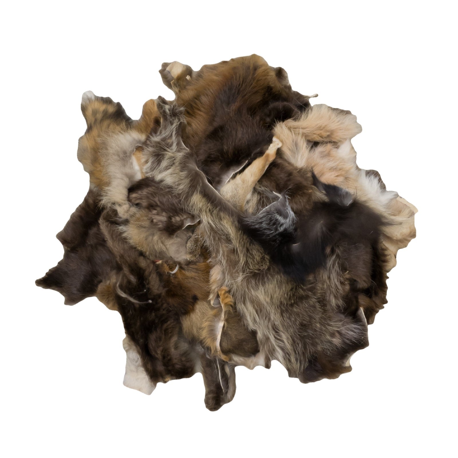 Fur Scrap - Fox Coyote Raccoon Beaver - Craft Pieces 1 pound Mix Small Skins,  | The Leather Guy