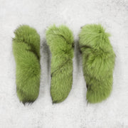 Solid, Genuine Dyed Fur Tails, Green / With Pin | The Leather Guy