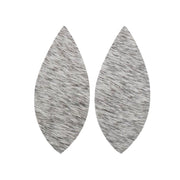 Peppered Light to Medium Grey Hair On Die Cut Earrings, Feather | The Leather Guy
