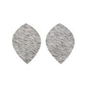 Peppered Light to Medium Grey Hair On Die Cut Earrings, Large Leaf | The Leather Guy