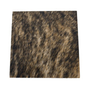 Light to Medium Brown, Black, and Off-White Brindle Hair on Cow Hide Pre-cut, 12 x 12 | The Leather Guy