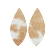 Bi-Color Light Brown Hair On Die Cut Earrings, Feather | The Leather Guy