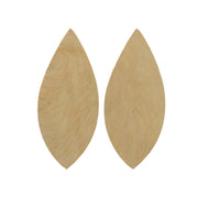 Solid Light Brown Hair On Die Cut Earrings, Feather | The Leather Guy