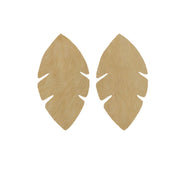 Solid Light Brown Hair On Die Cut Earrings, Palm Leaf | The Leather Guy