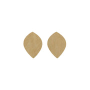 Solid Light Brown Hair On Die Cut Earrings, Small Leaf | The Leather Guy