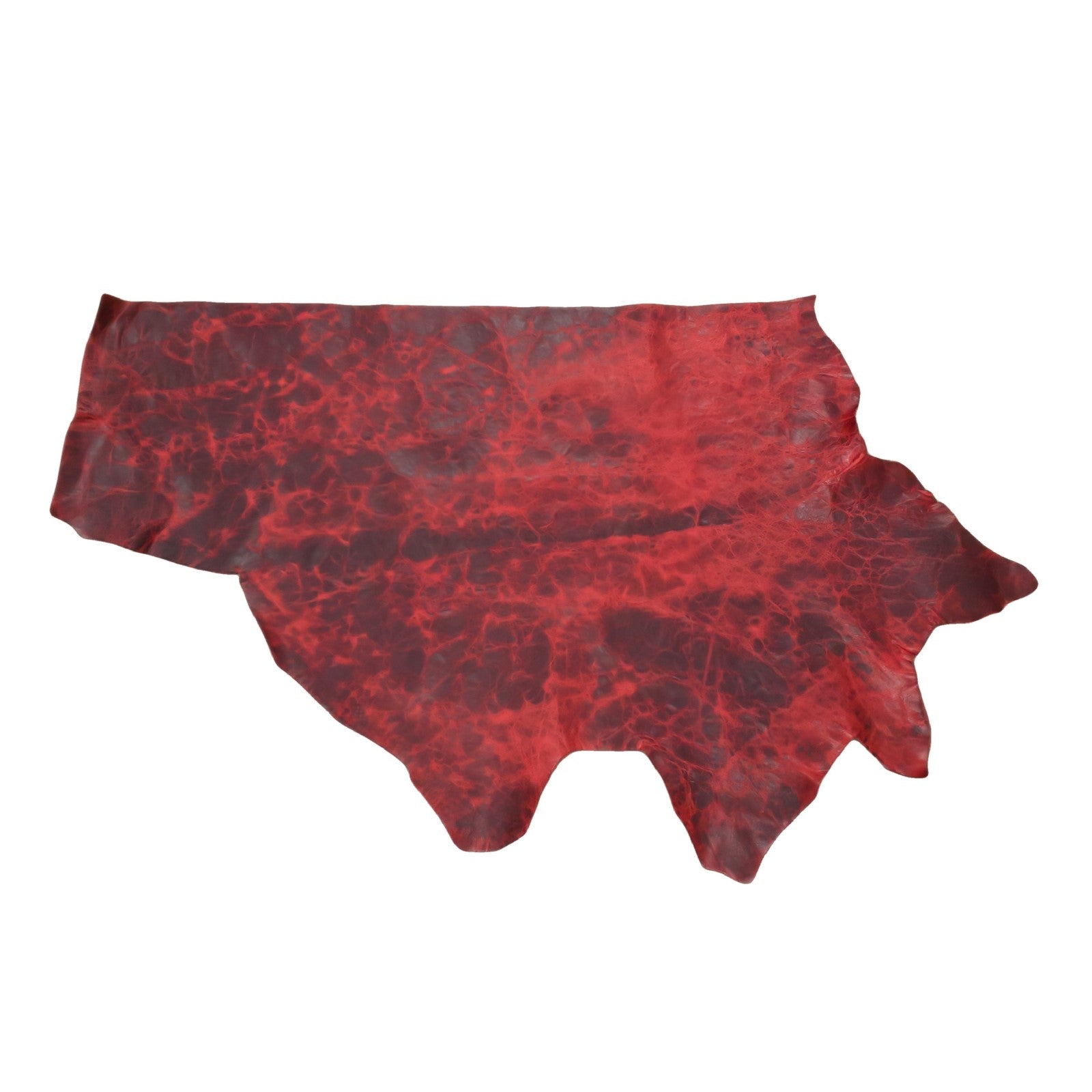 Homestead Red, 6.5-35 SqFt, 3-4 oz, Cow Sides & Pieces, Longhorn, 6.5-7.5 / Project Piece (Bottom) | The Leather Guy