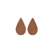 Solid Medium Brown Hair On Die Cut Earrings, Medium Teardrop | The Leather Guy