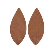 Solid Medium Brown Hair On Die Cut Earrings, Feather | The Leather Guy