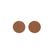 Solid Medium Brown Hair On Die Cut Earrings, Medium Circle | The Leather Guy