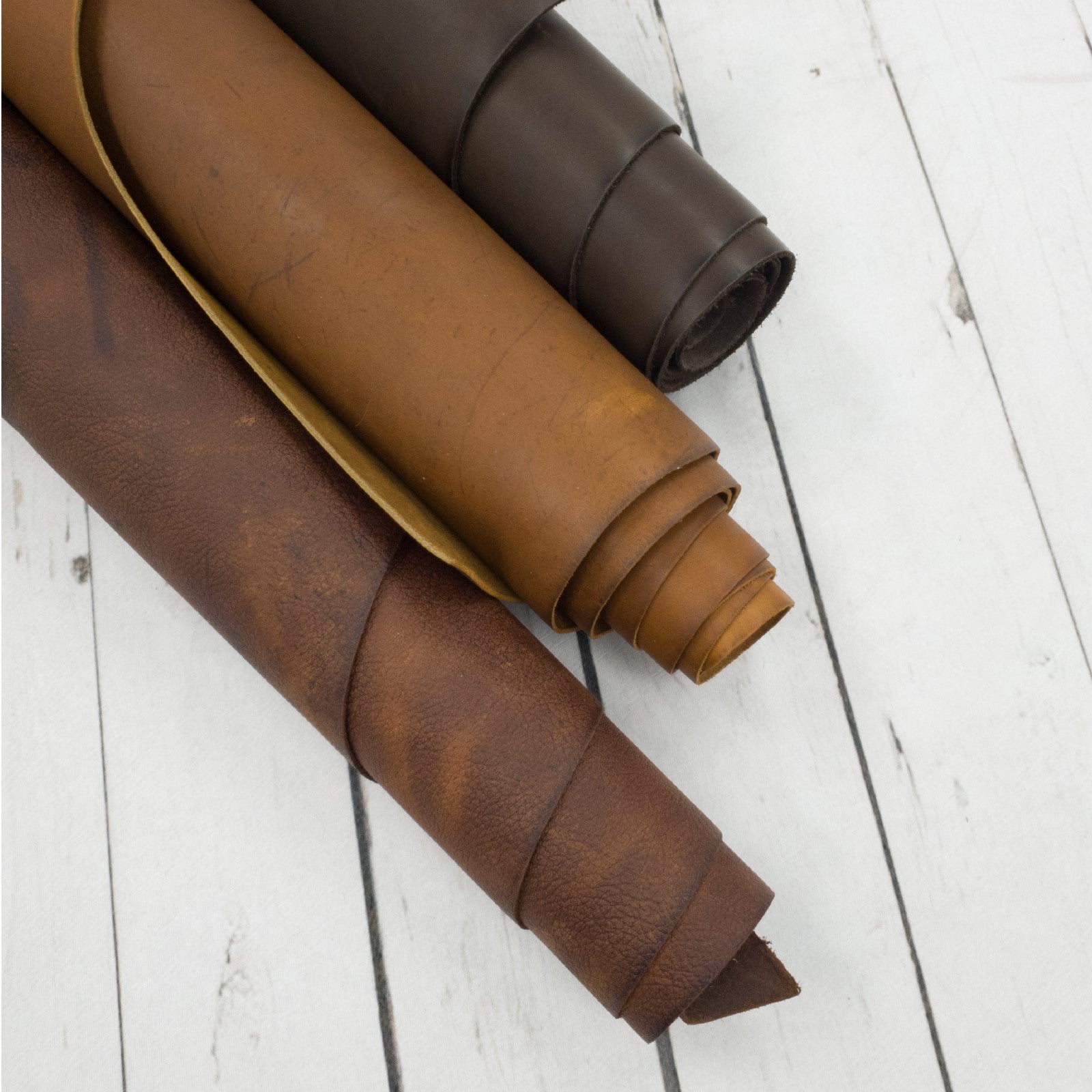Rustic Medium-Dark Brown Oil Tan Sides, 4-6 oz, 20-23 Sq Ft Average,  | The Leather Guy