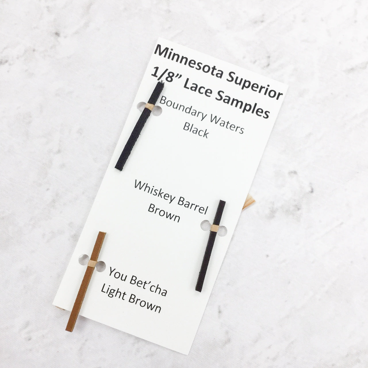 Leather Lace Sample Cards, Minnesota Superior / 1/8" | The Leather Guy
