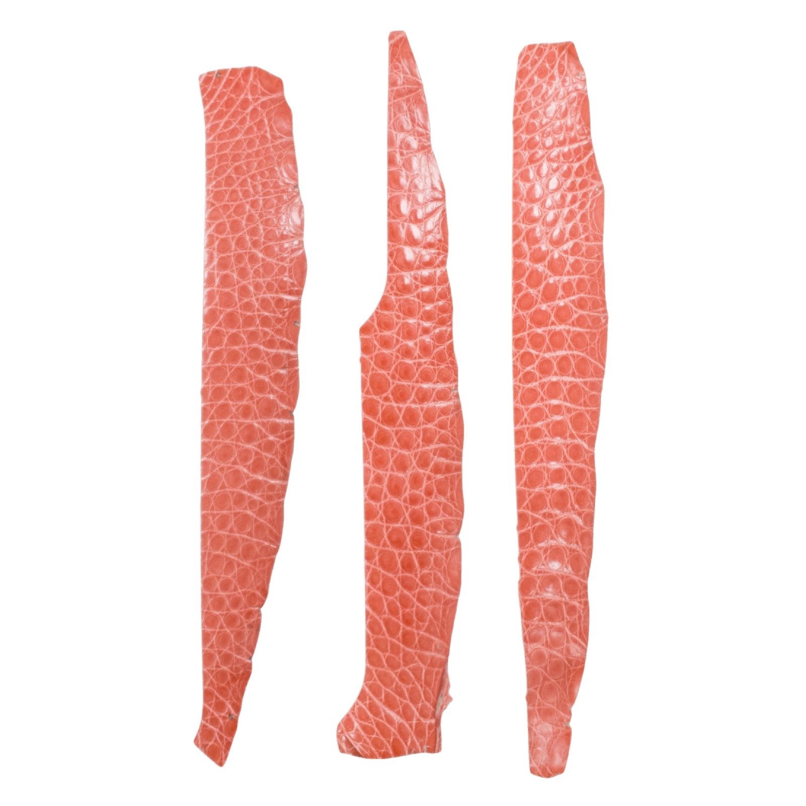 Alligator Skin Pieces Various Colors Genuine Hide, Peach / Strap 2 | The Leather Guy