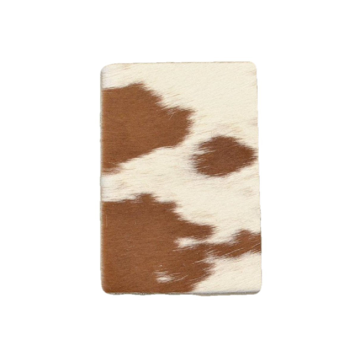 Bi-Color Medium Brown and Off-White Hair on Cow Hide Pre-cut, 4 x 6 | The Leather Guy