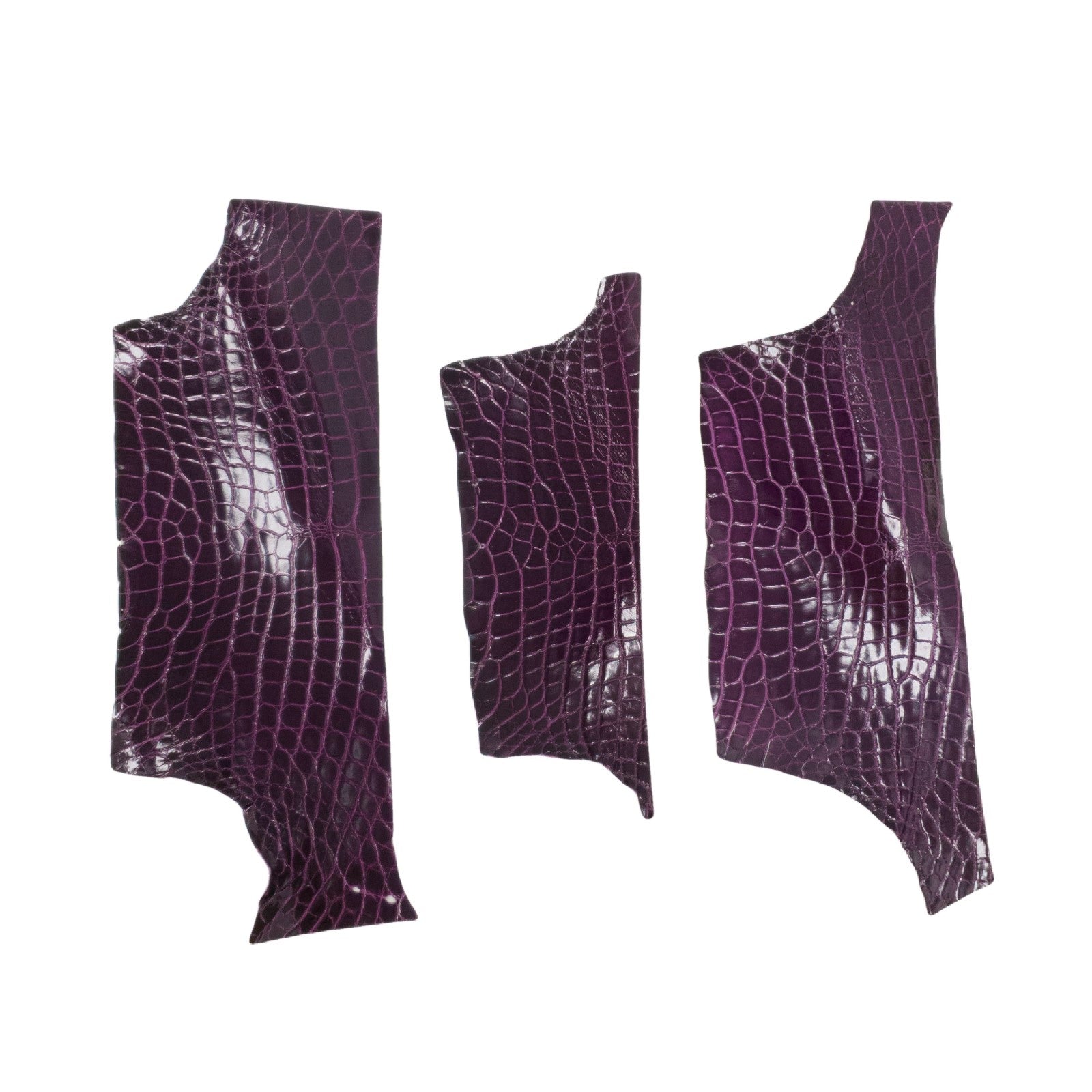 Alligator Skin Pieces Various Colors Genuine Hide, Purple / Piece 2 | The Leather Guy
