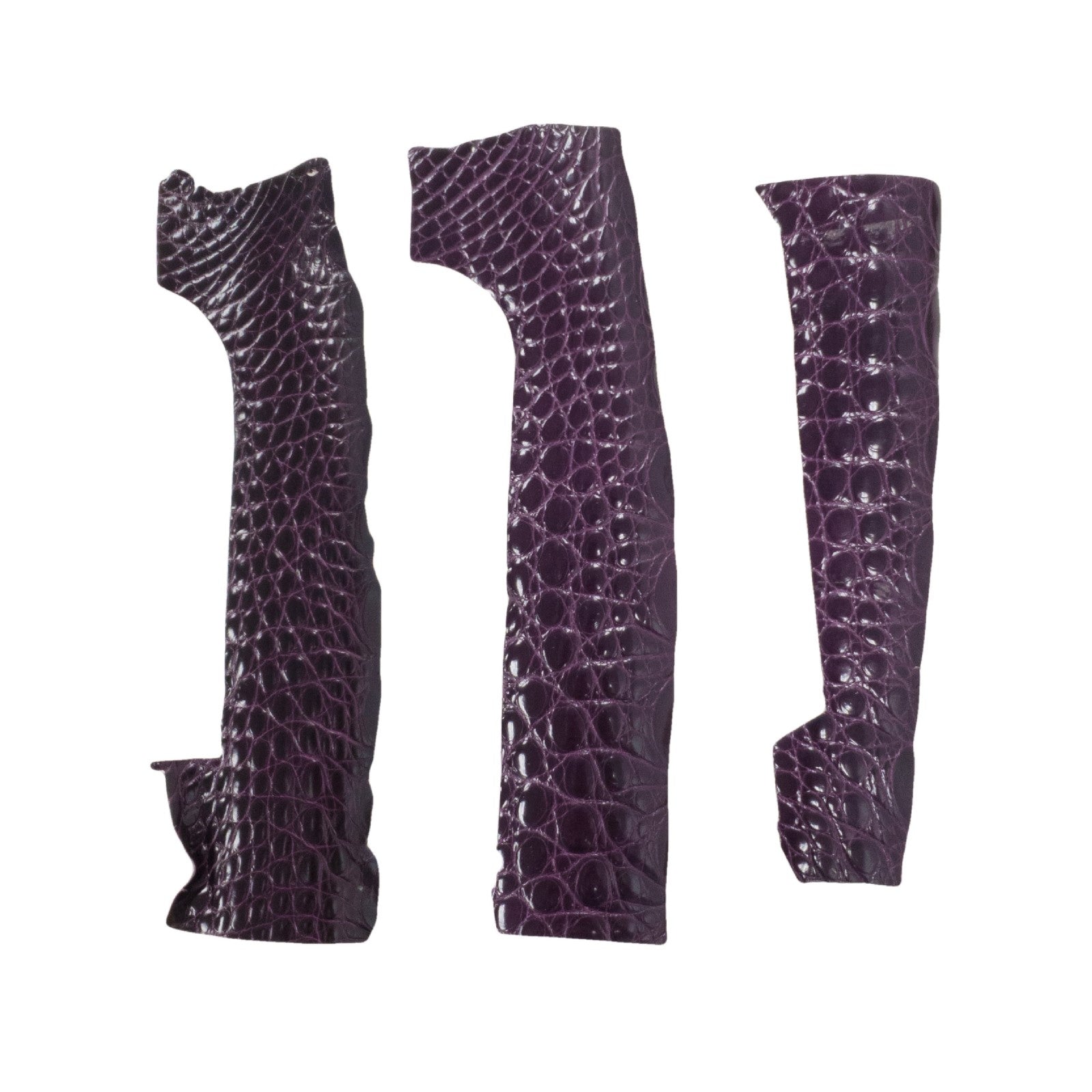 Alligator Skin Pieces Various Colors Genuine Hide, Purple / Strap 2 | The Leather Guy