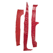 Alligator Skin Pieces Various Colors Genuine Hide, Red / Strap 2 | The Leather Guy