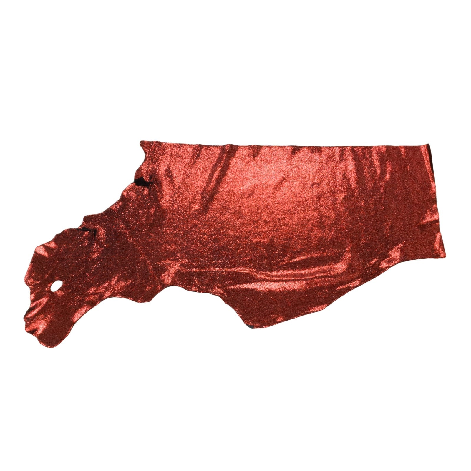 Metallic Red Sizzling Stingray 2-3 oz Cow Hides, Bottom Piece / 6.5-7.5 Sq Ft | The Leather Guy