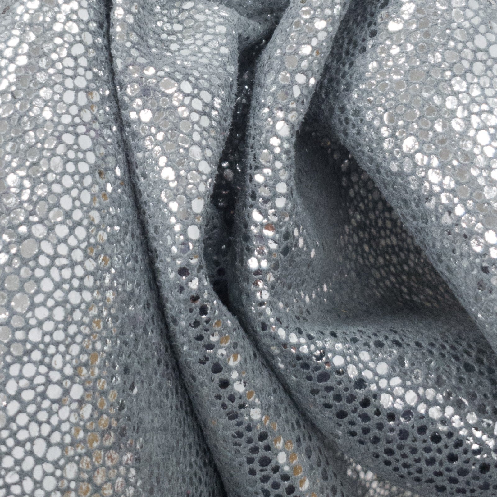 Metallic Silver Sizzling Stingray 2-3 oz Cow Hides,  | The Leather Guy
