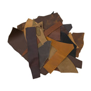 Earth Tones, 5-6 ounces, Oil Tanned Scrap Bags, 5 lb | The Leather Guy